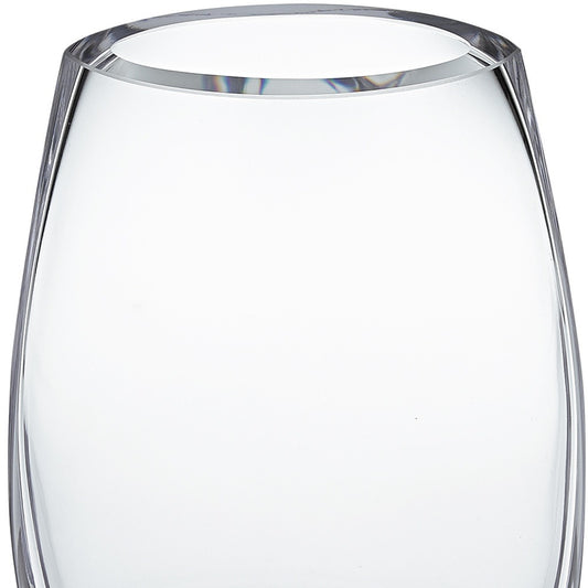 8" Clear Oval Crystal Glass Table Vase