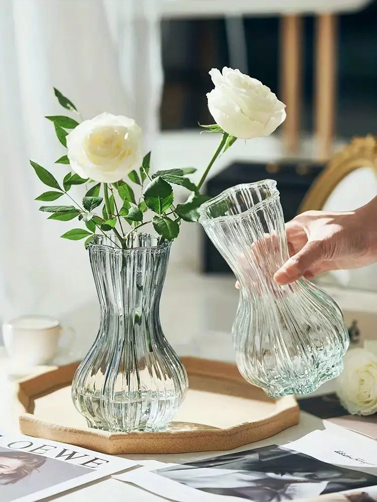 Creative Transparent Glass Vase for Fresh Flowers