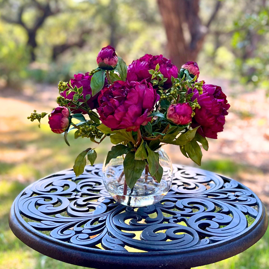Real Touch Peony Centerpiece Flower Arrangement in Vase - 13"