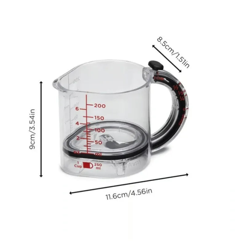 4-In-1 Adjustable Measuring Cup Multi-Functional Measuring Cup With Scraper-Style Seal Base Measurings Cube Cups For Cooking