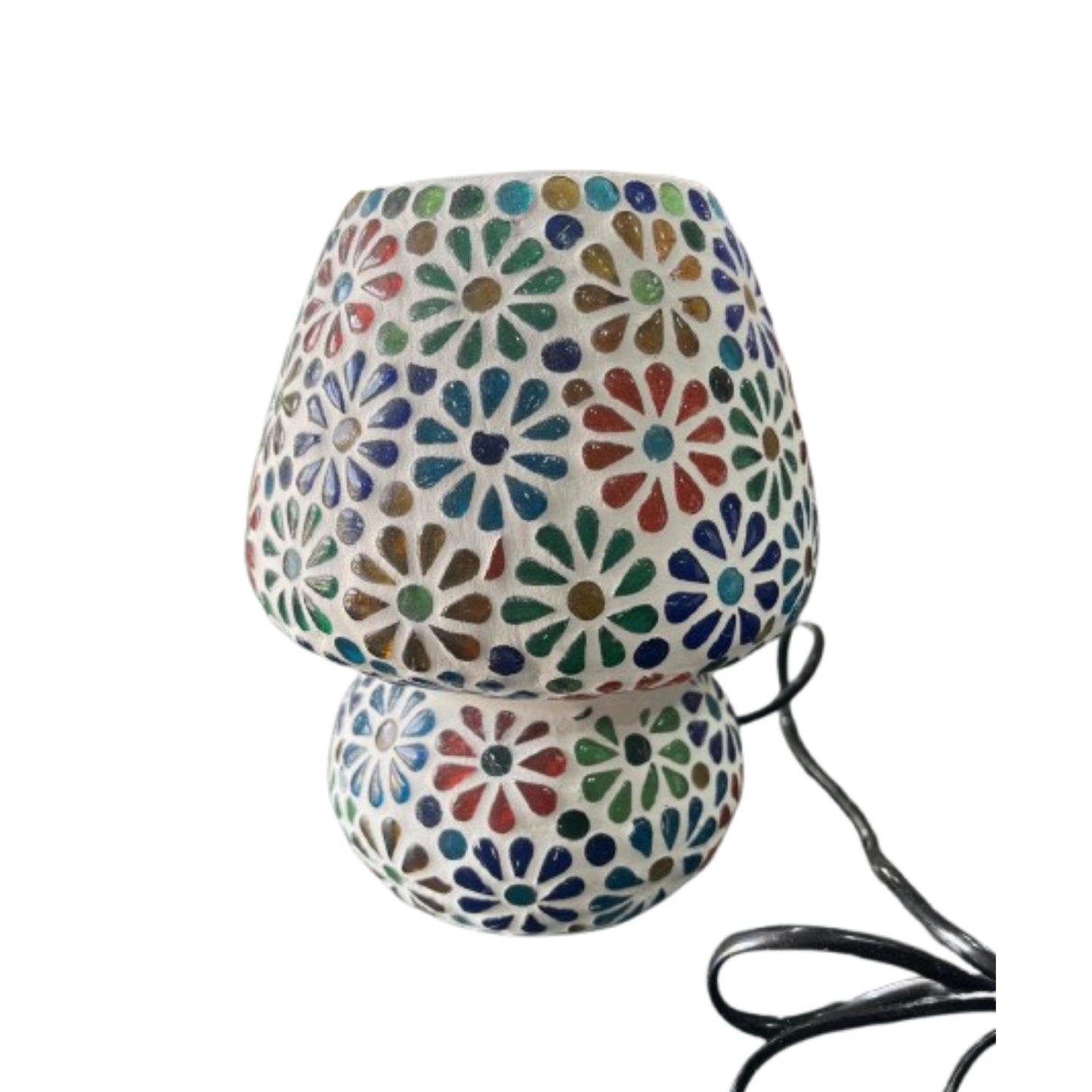 Multicolor Flower Mosaic Lamp 7 inches