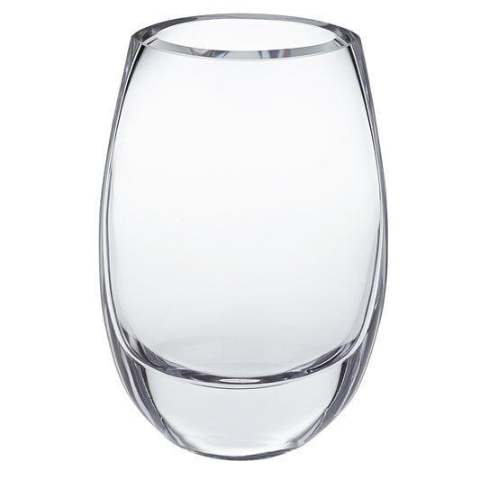 8" Clear Oval Crystal Glass Table Vase