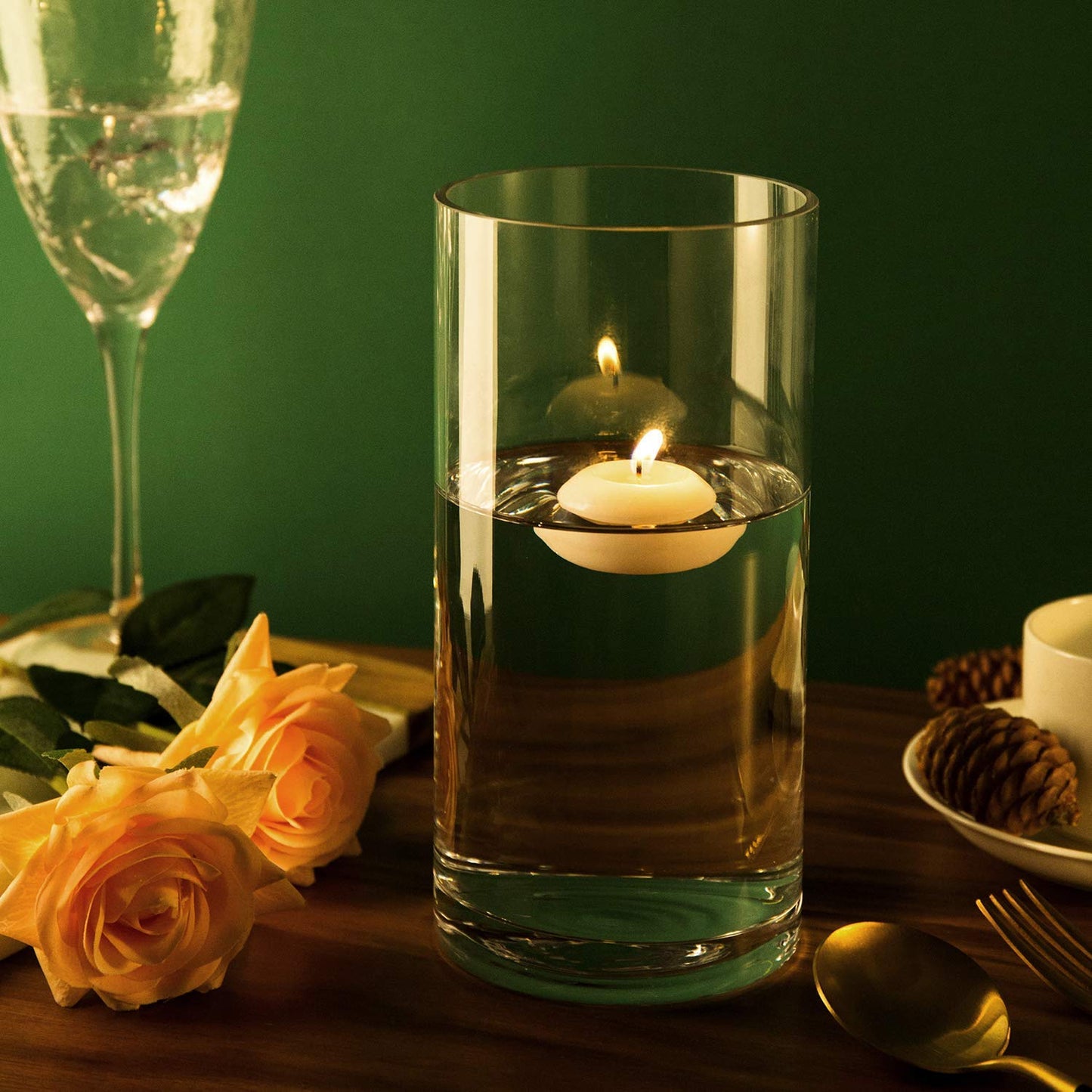 Glass Flower Vase (15 cm, 20 cm, 25 cm, Clear) Set of 3