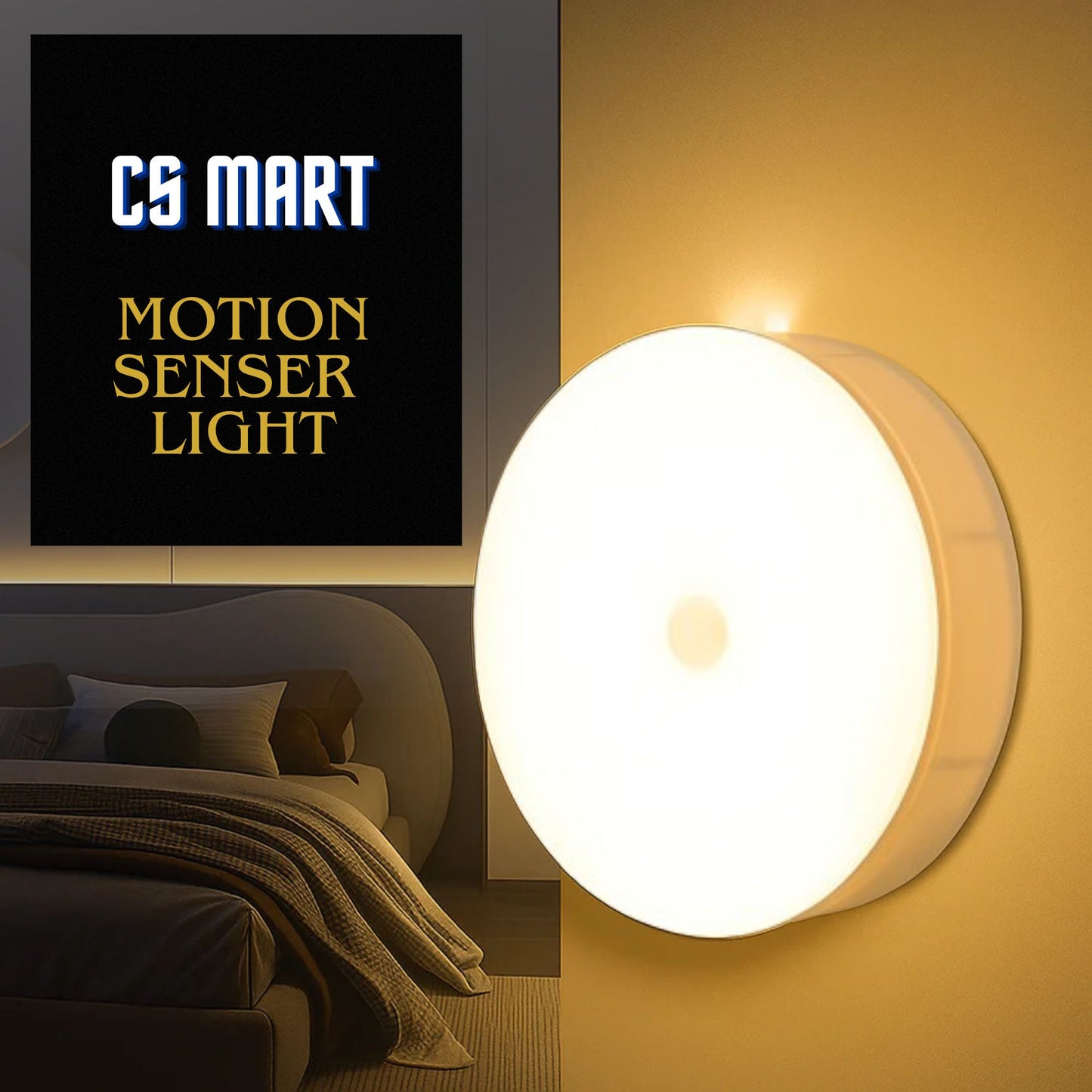 Motion Sensor Light for Home with USB Charging Wireless Self Adhesive LED Night Light	(Pack Of 2)