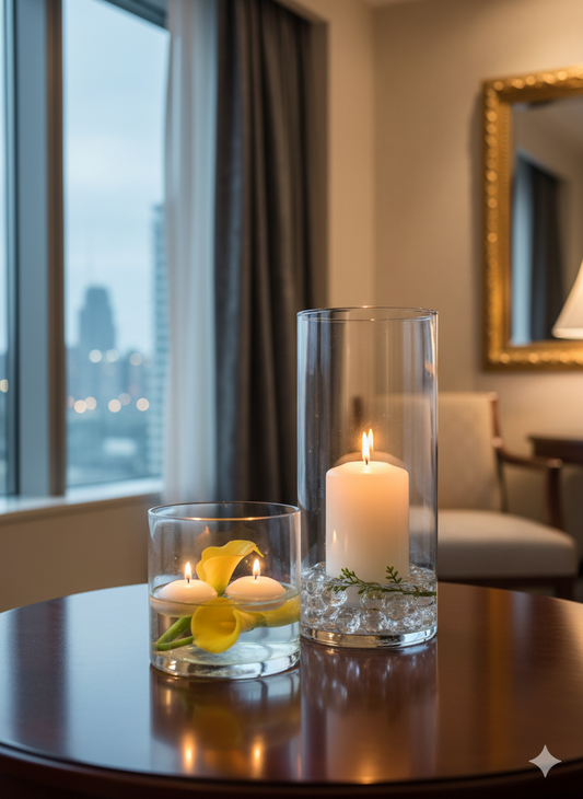 Set of 2 Vases - 4x8 & 4x10 inches