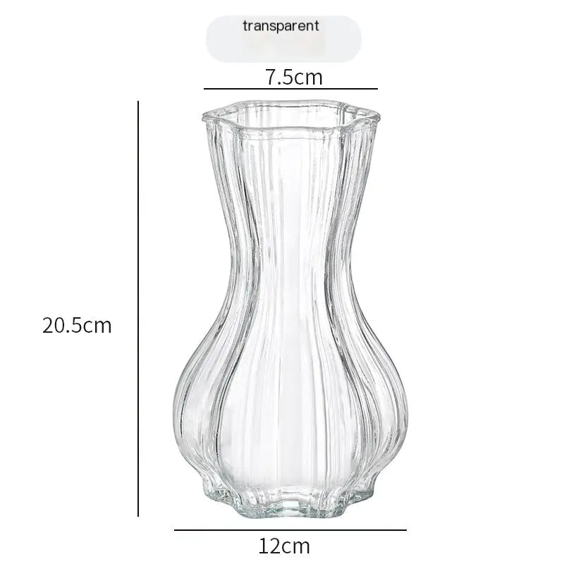 Creative Transparent Glass Vase for Fresh Flowers