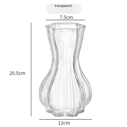 Creative Transparent Glass Vase for Fresh Flowers